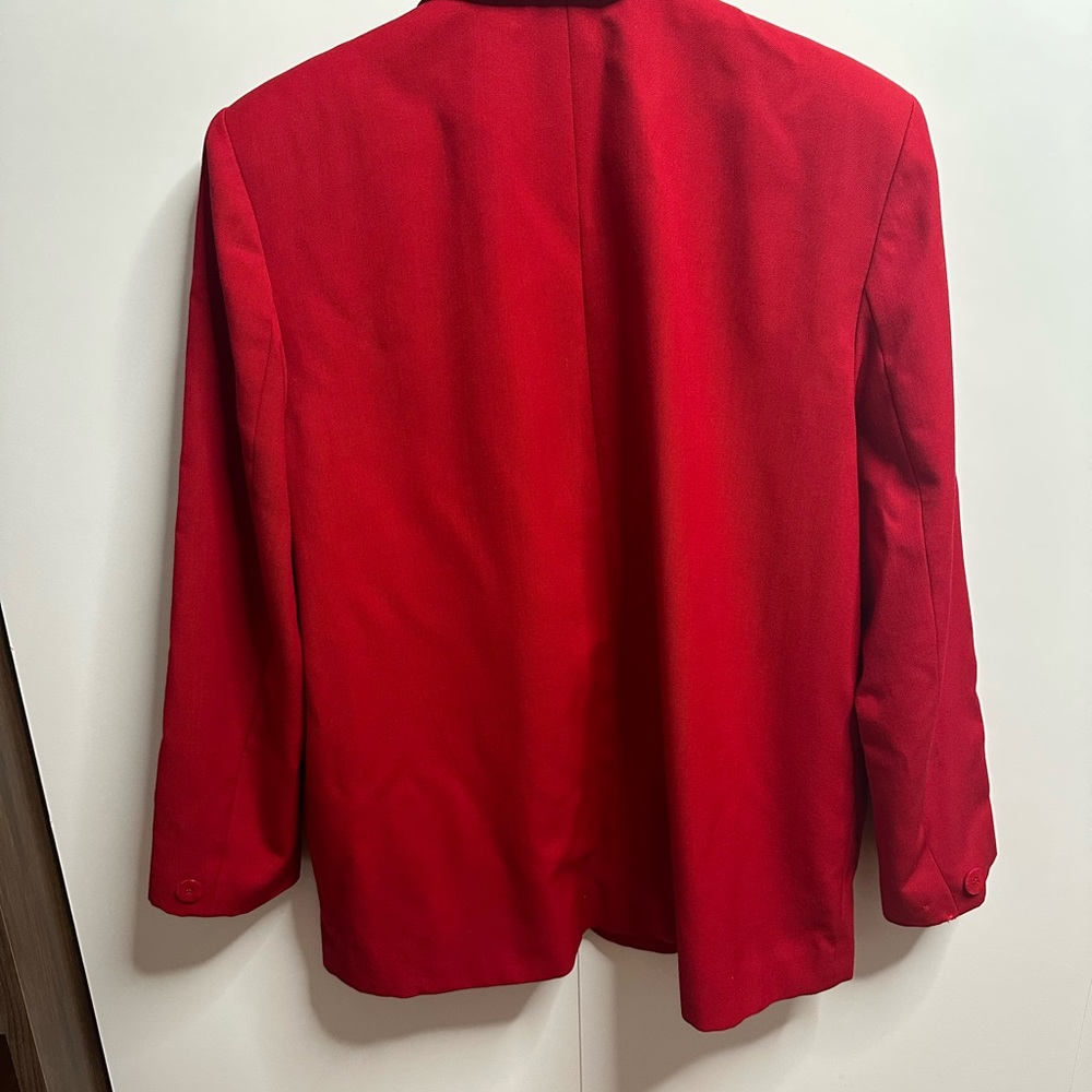 Essentials Vibrant Red Wool Blazer - Picture 4 of 7